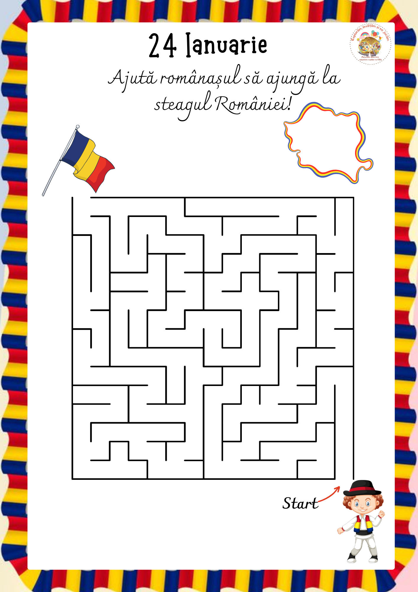 Fișe de lucru pentru 24 Ianuarie - Ziua Unirii Principatelor Române