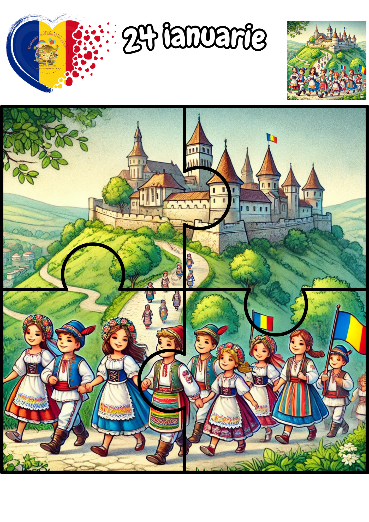 Fișe de lucru pentru 24 Ianuarie - Ziua Unirii Principatelor Române