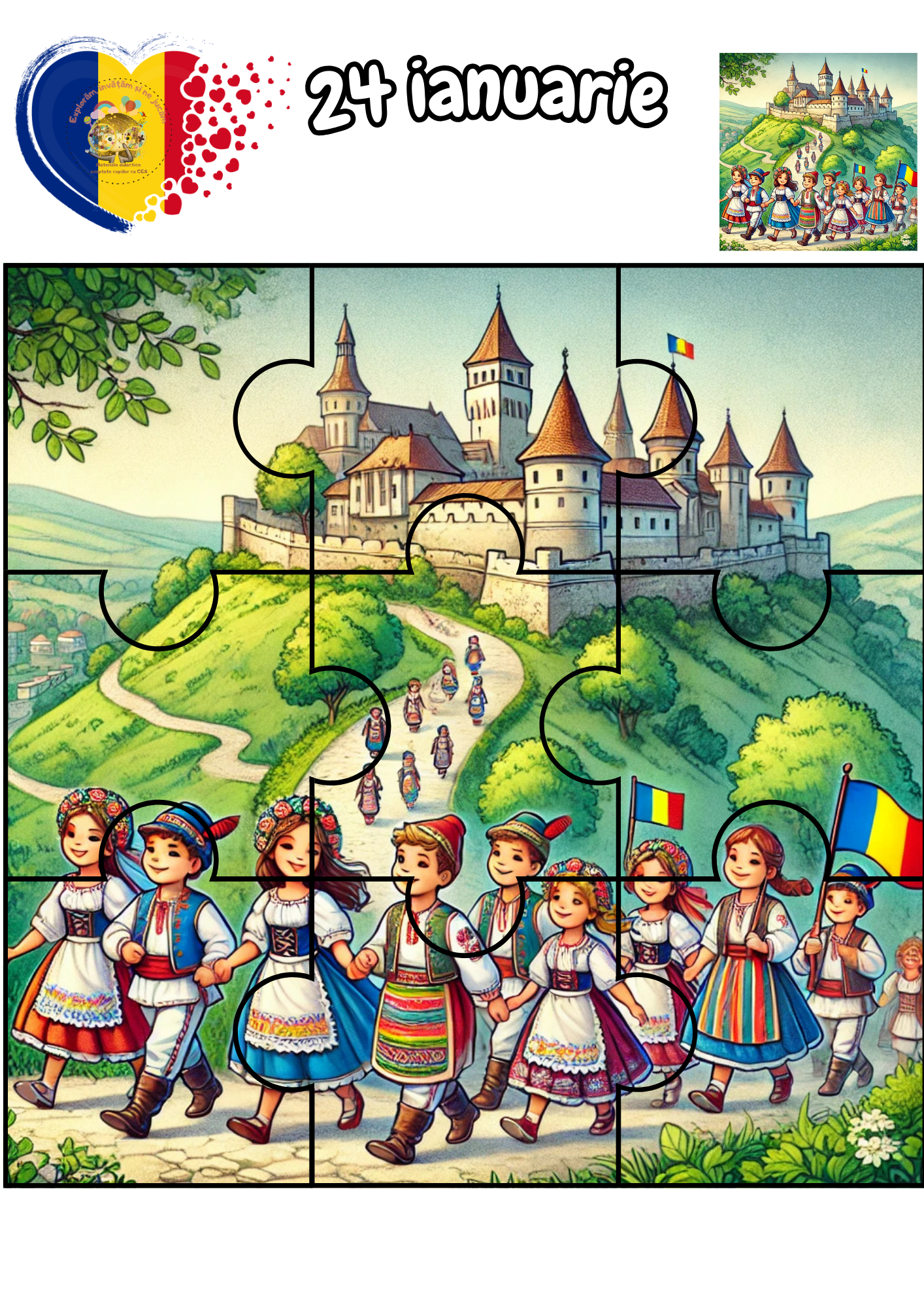 Fișe de lucru pentru 24 Ianuarie - Ziua Unirii Principatelor Române