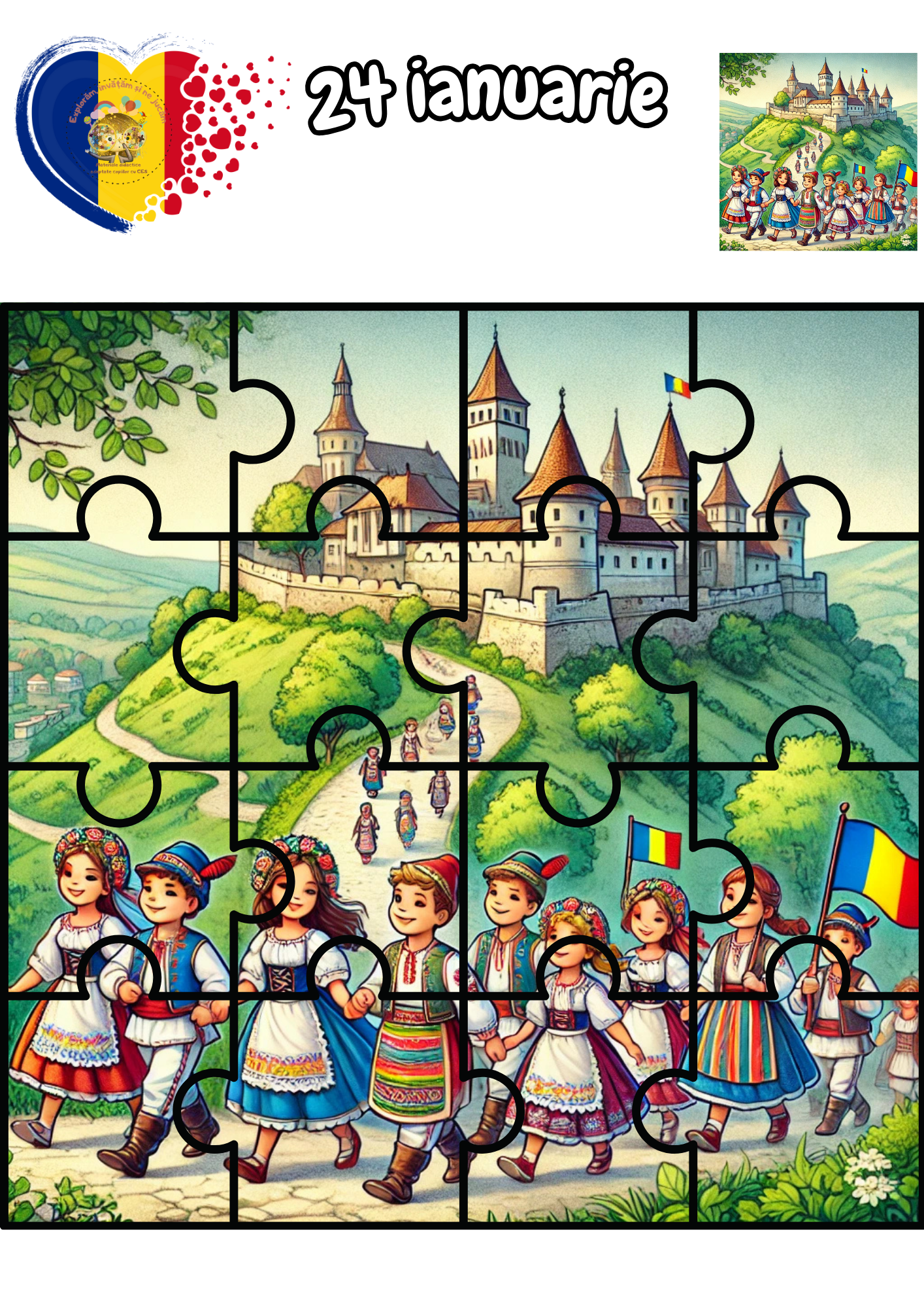 Fișe de lucru pentru 24 Ianuarie - Ziua Unirii Principatelor Române