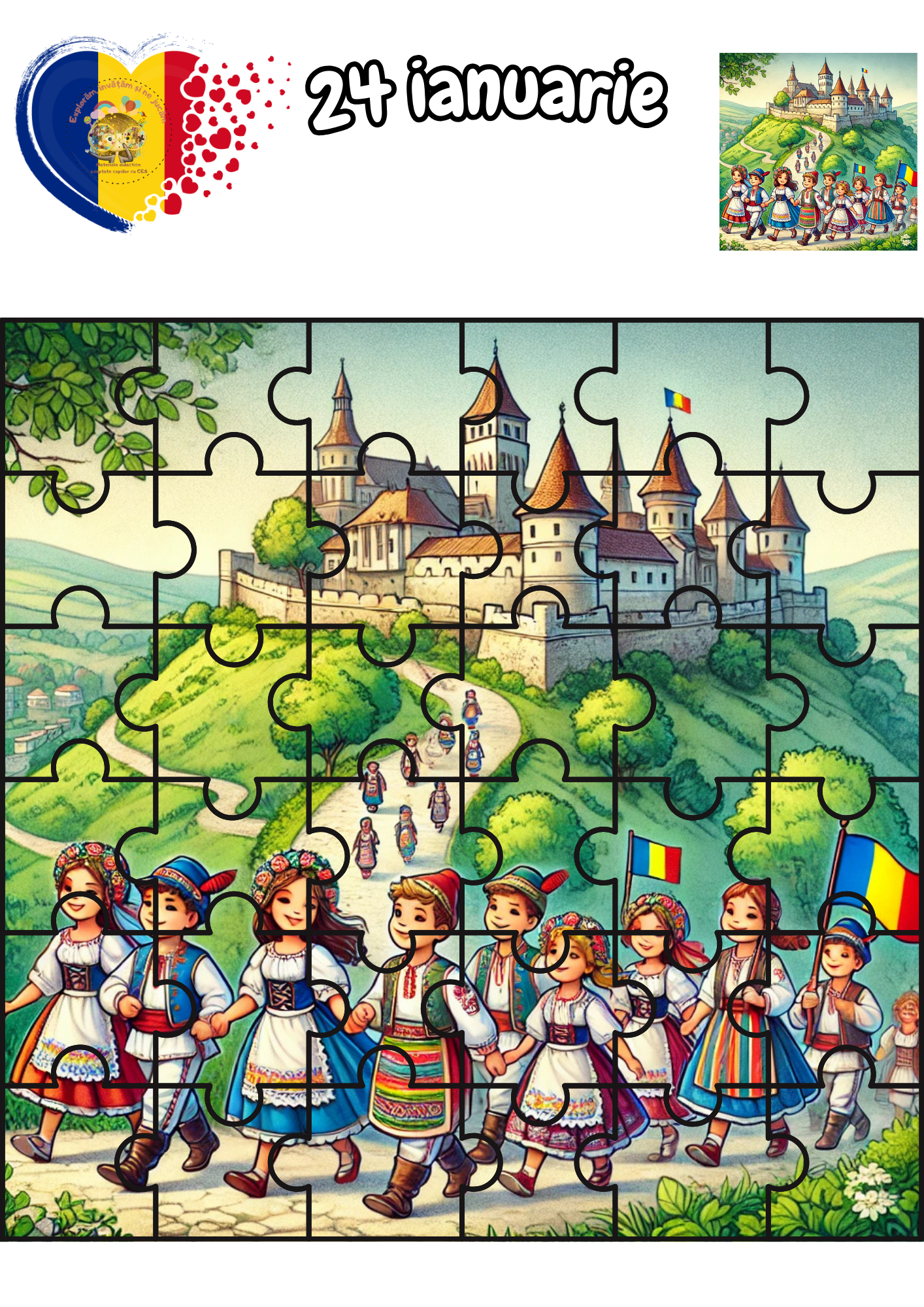 Fișe de lucru pentru 24 Ianuarie - Ziua Unirii Principatelor Române