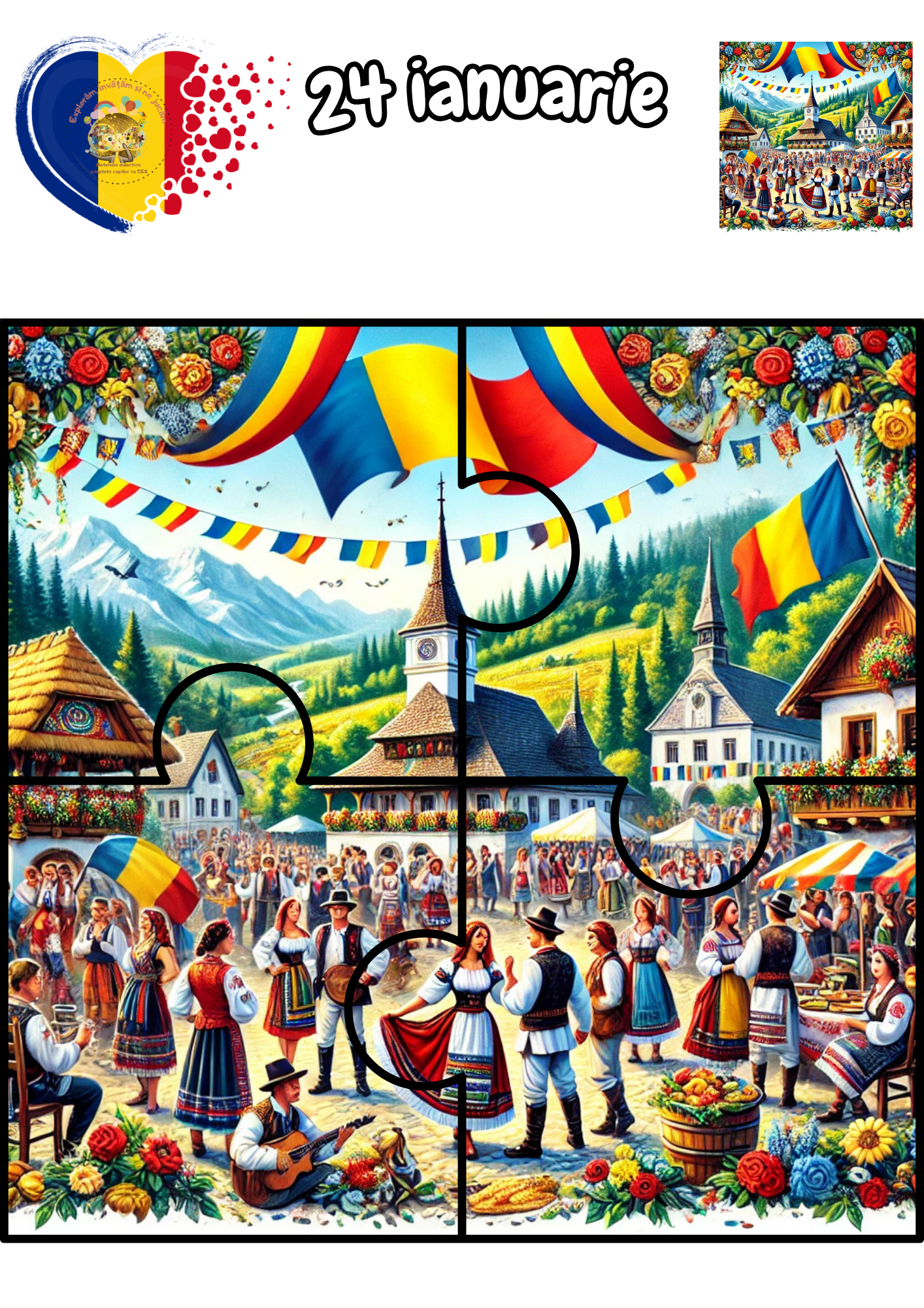 Fișe de lucru pentru 24 Ianuarie - Ziua Unirii Principatelor Române