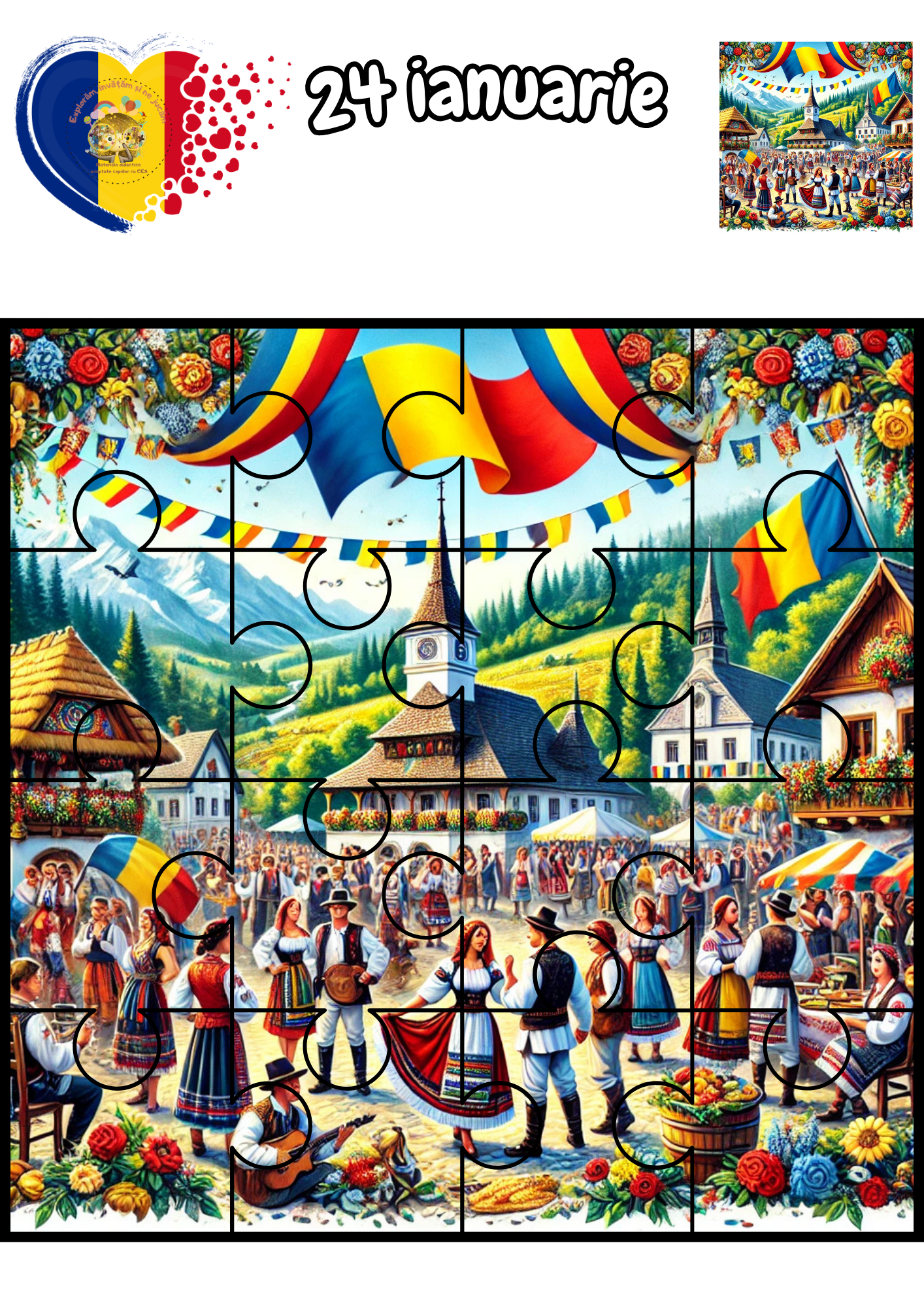 Fișe de lucru pentru 24 Ianuarie - Ziua Unirii Principatelor Române