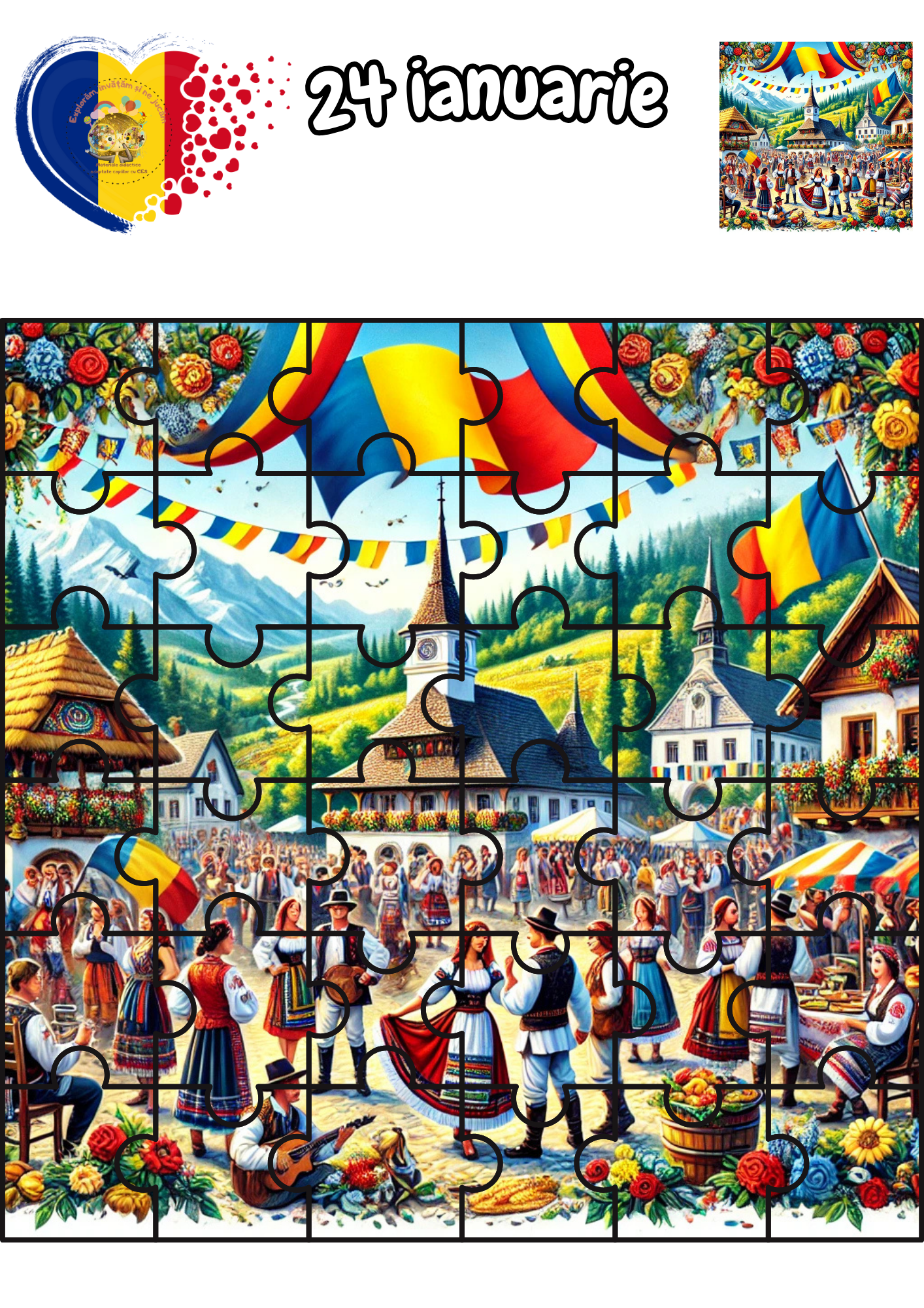 Fișe de lucru pentru 24 Ianuarie - Ziua Unirii Principatelor Române