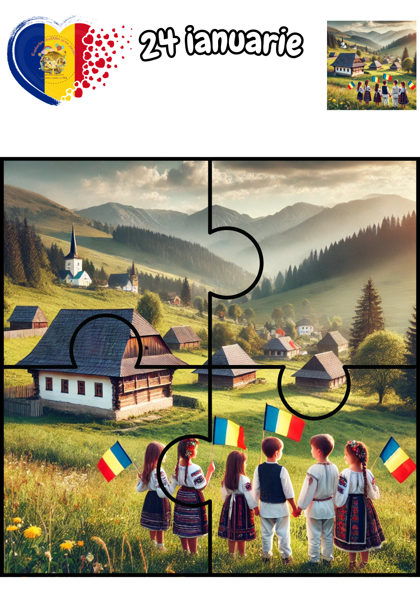 Fișe de lucru pentru 24 Ianuarie - Ziua Unirii Principatelor Române