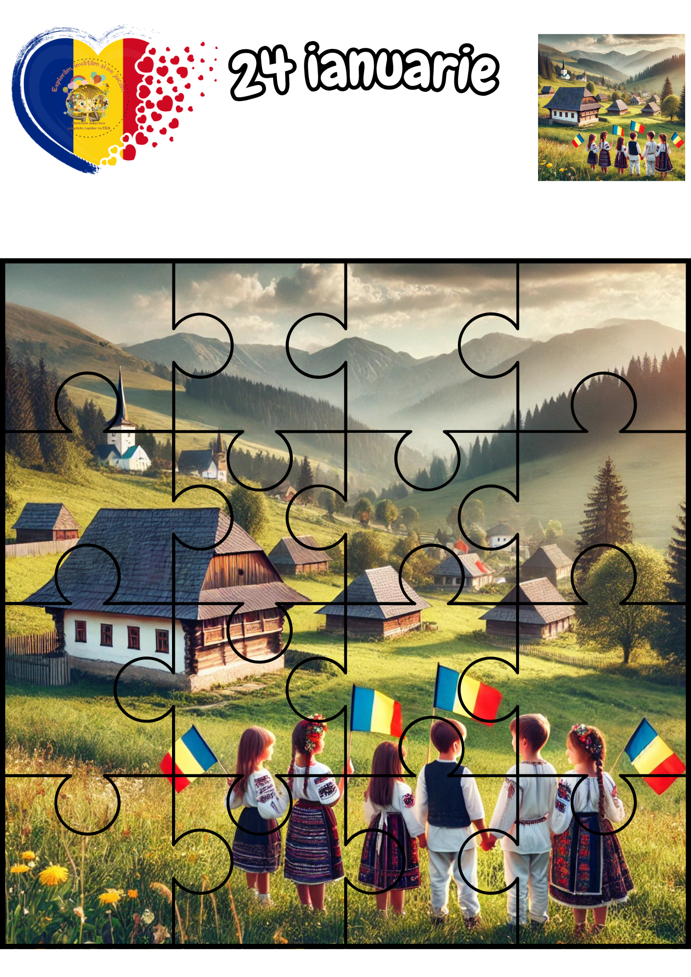 Fișe de lucru pentru 24 Ianuarie - Ziua Unirii Principatelor Române