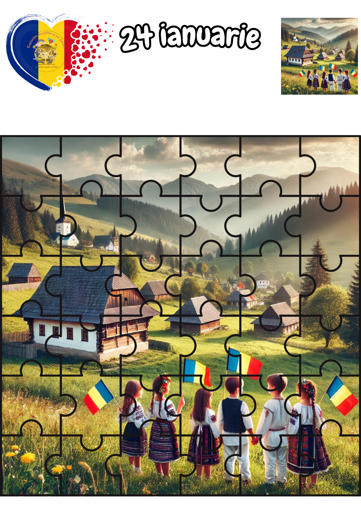 Fișe de lucru pentru 24 Ianuarie - Ziua Unirii Principatelor Române