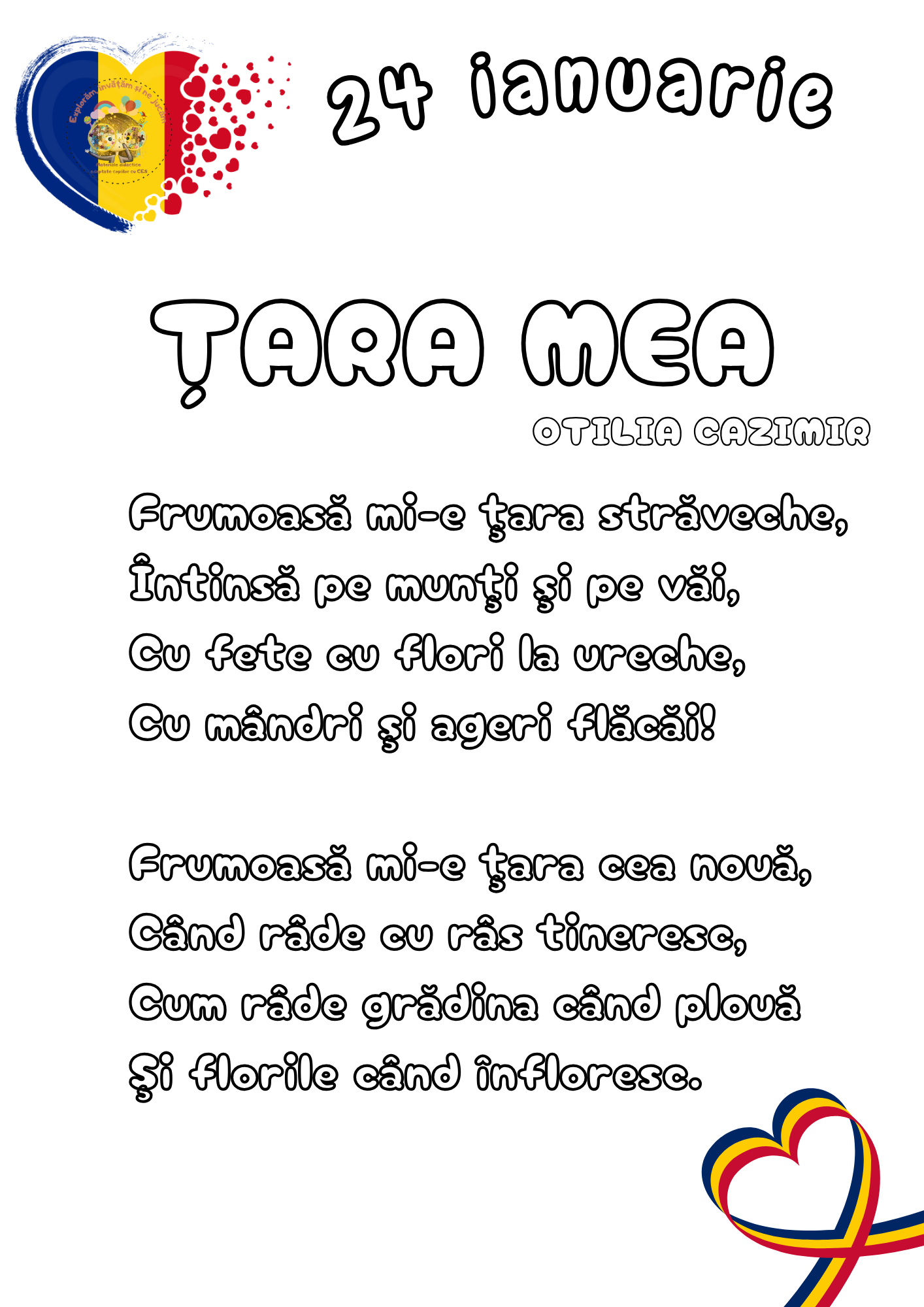 Fișe de lucru pentru 24 Ianuarie - Ziua Unirii Principatelor Române