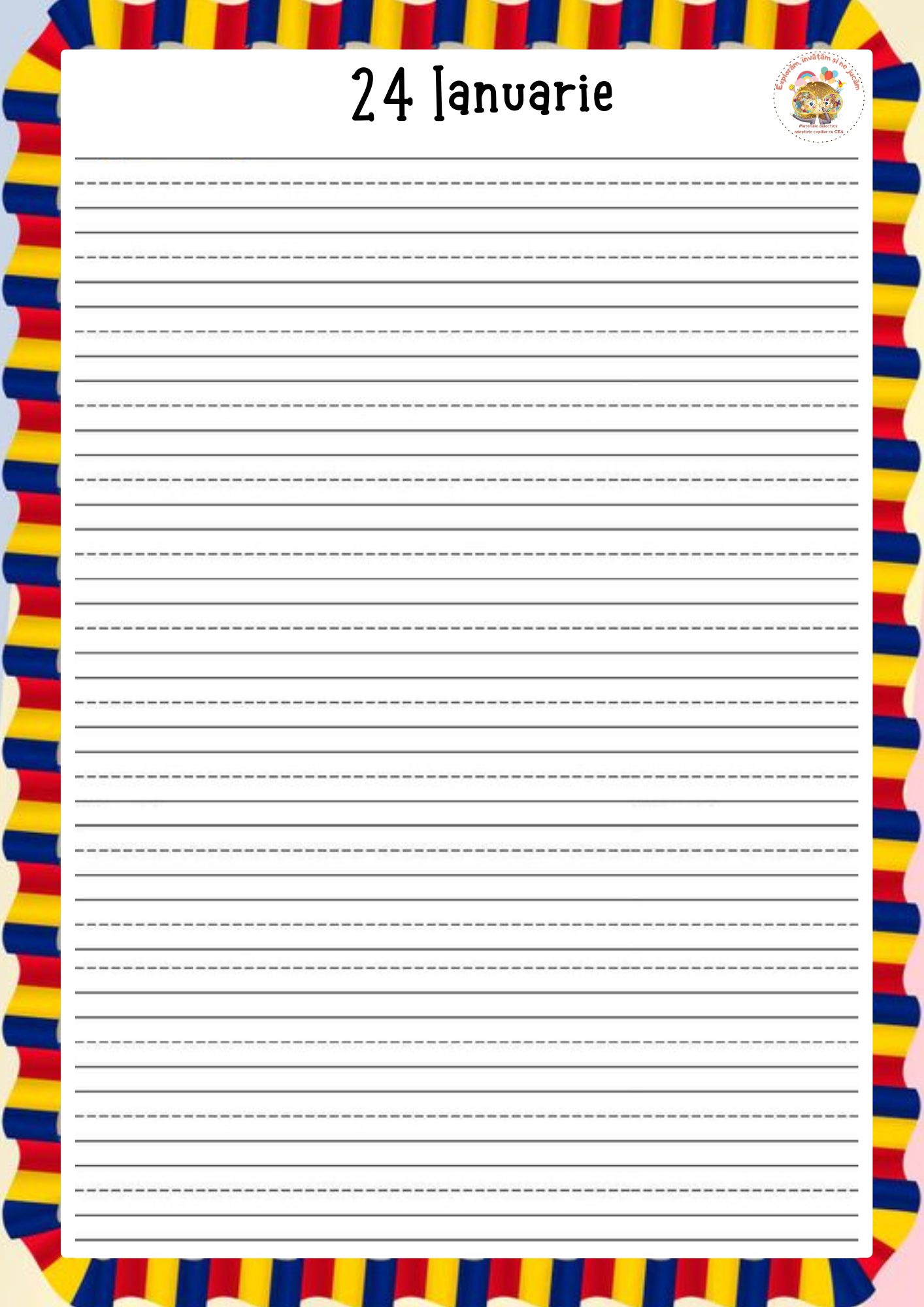 Fișe de lucru pentru 24 Ianuarie - Ziua Unirii Principatelor Române