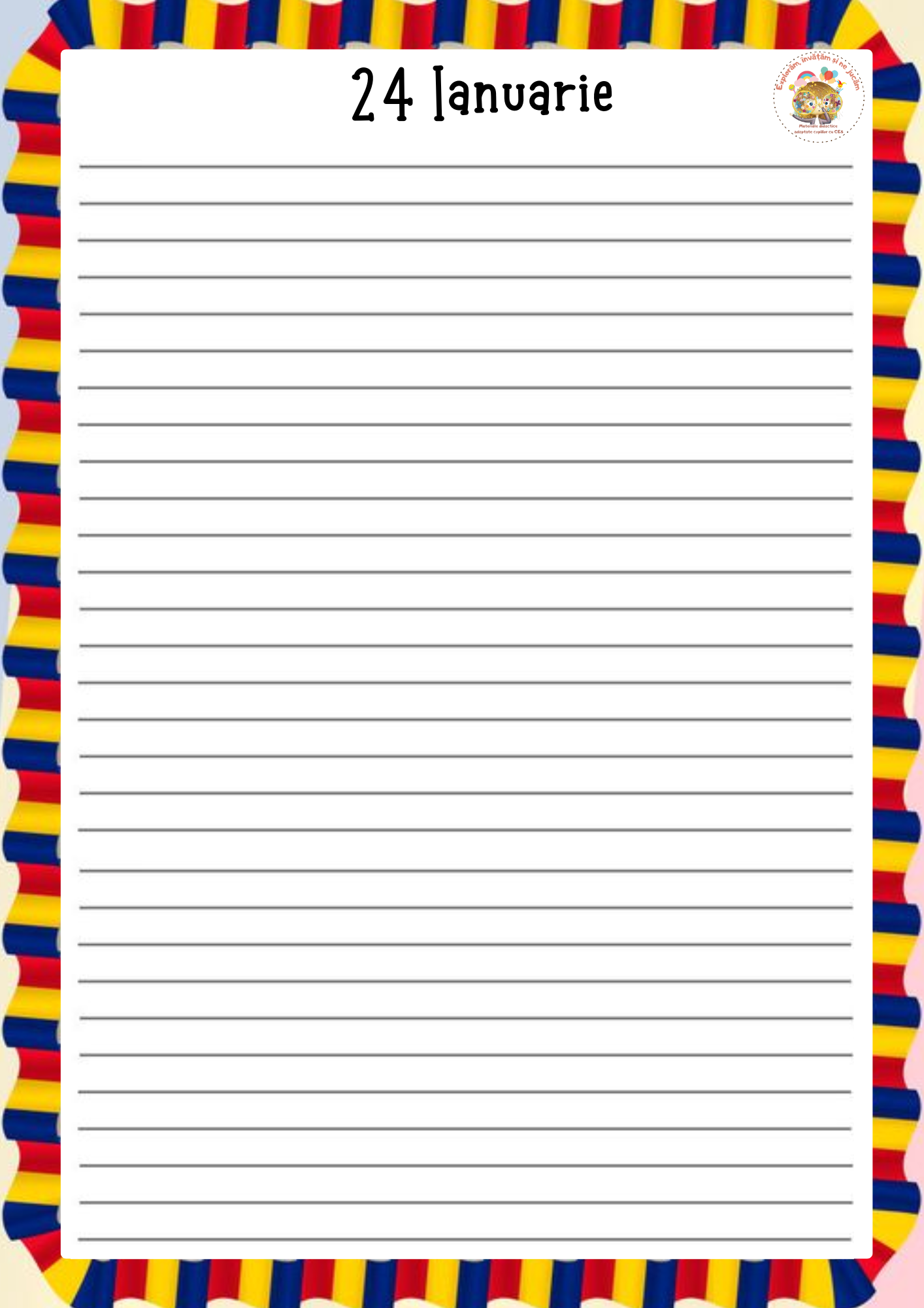 Fișe de lucru pentru 24 Ianuarie - Ziua Unirii Principatelor Române