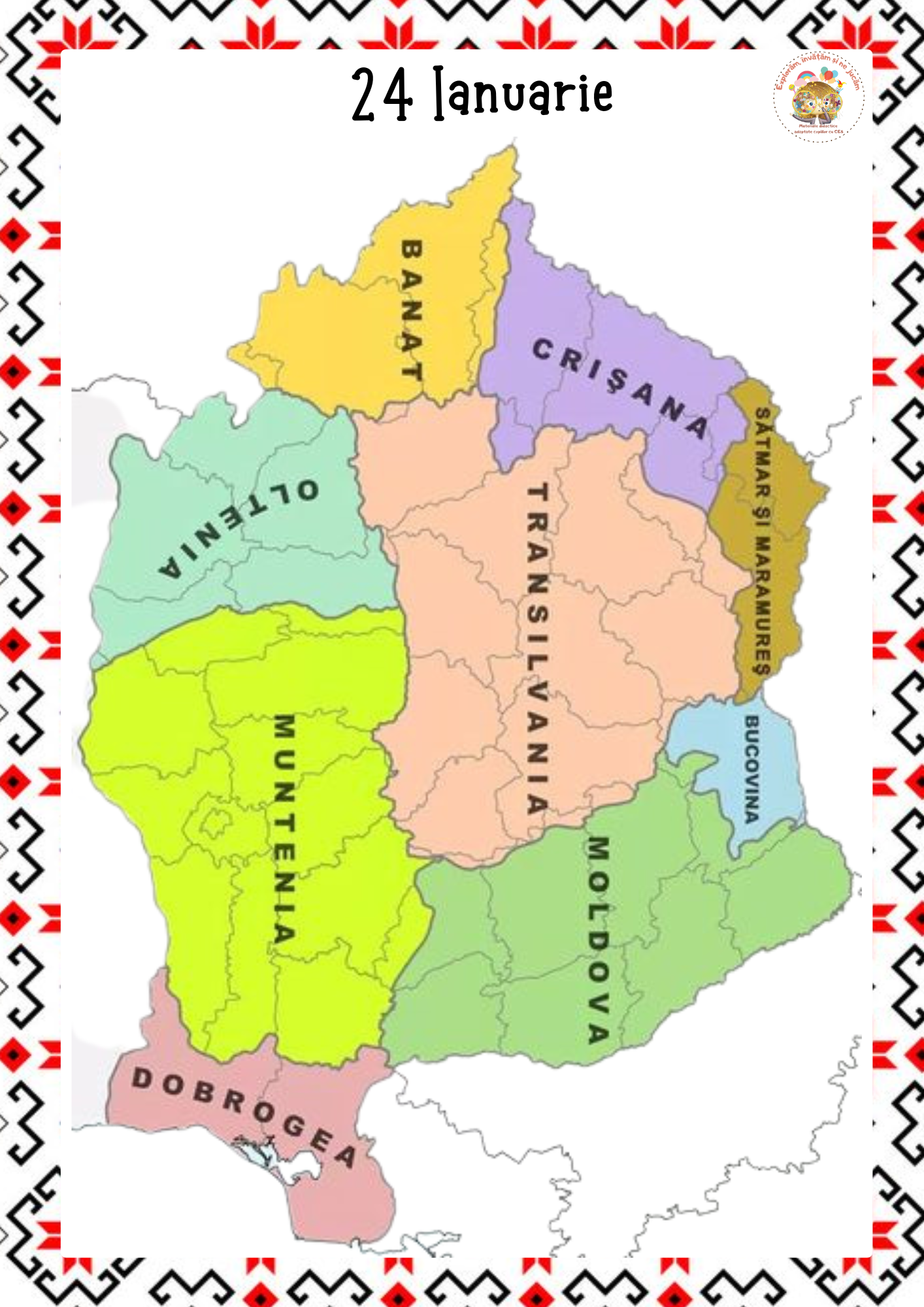 Fișe de lucru pentru 24 Ianuarie - Ziua Unirii Principatelor Române