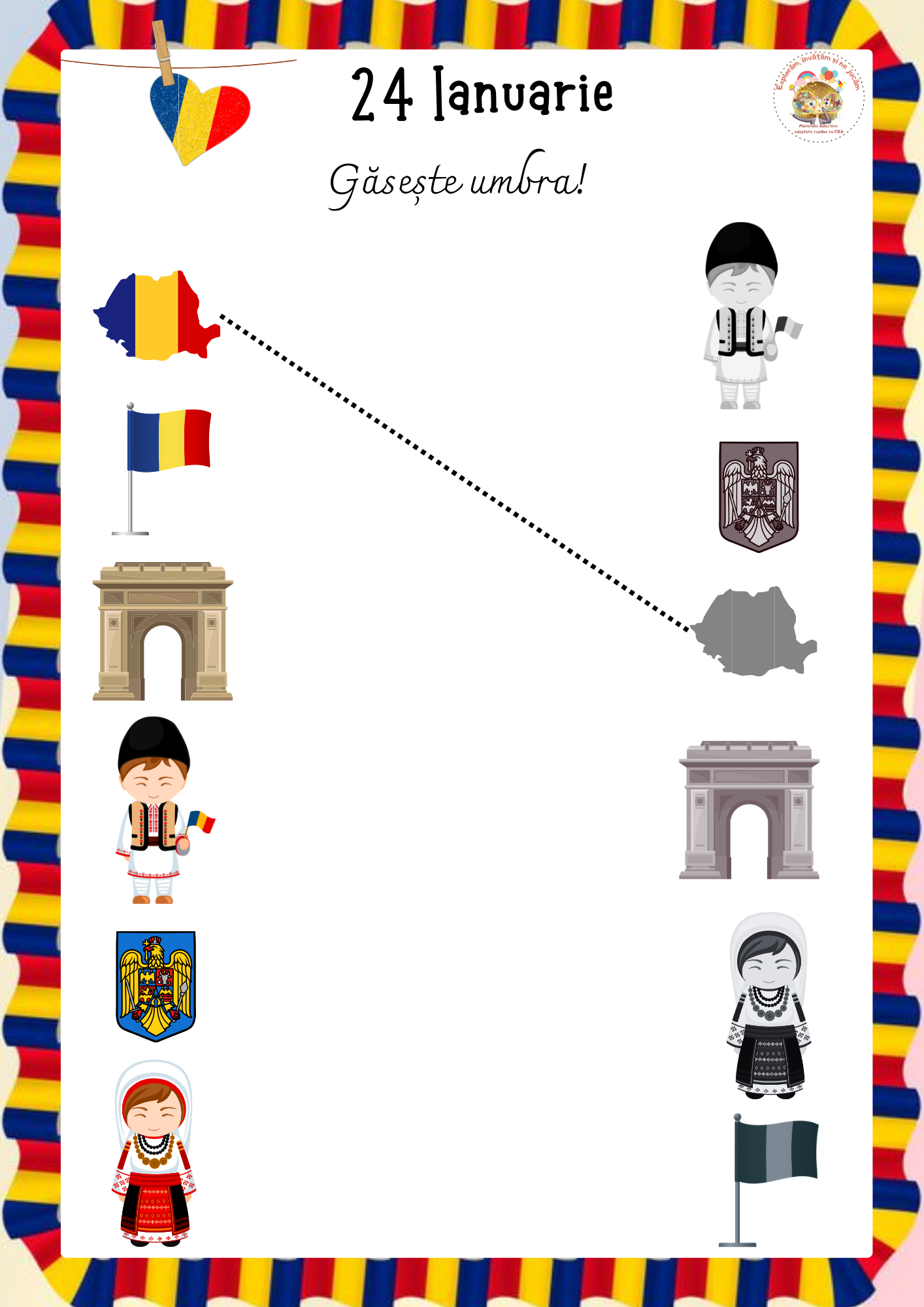 Fișe de lucru pentru 24 Ianuarie - Ziua Unirii Principatelor Române