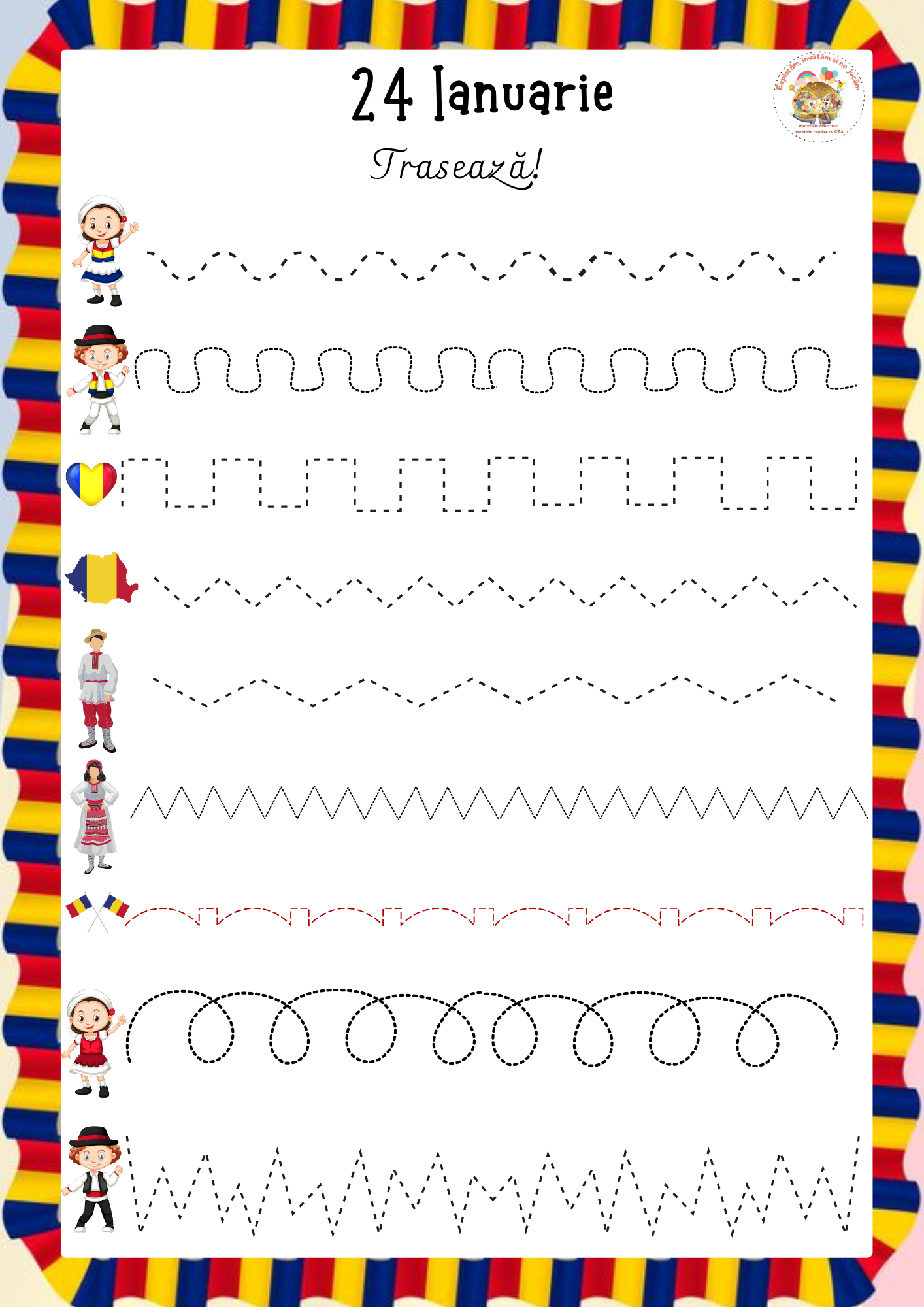 Fișe de lucru pentru 24 Ianuarie - Ziua Unirii Principatelor Române