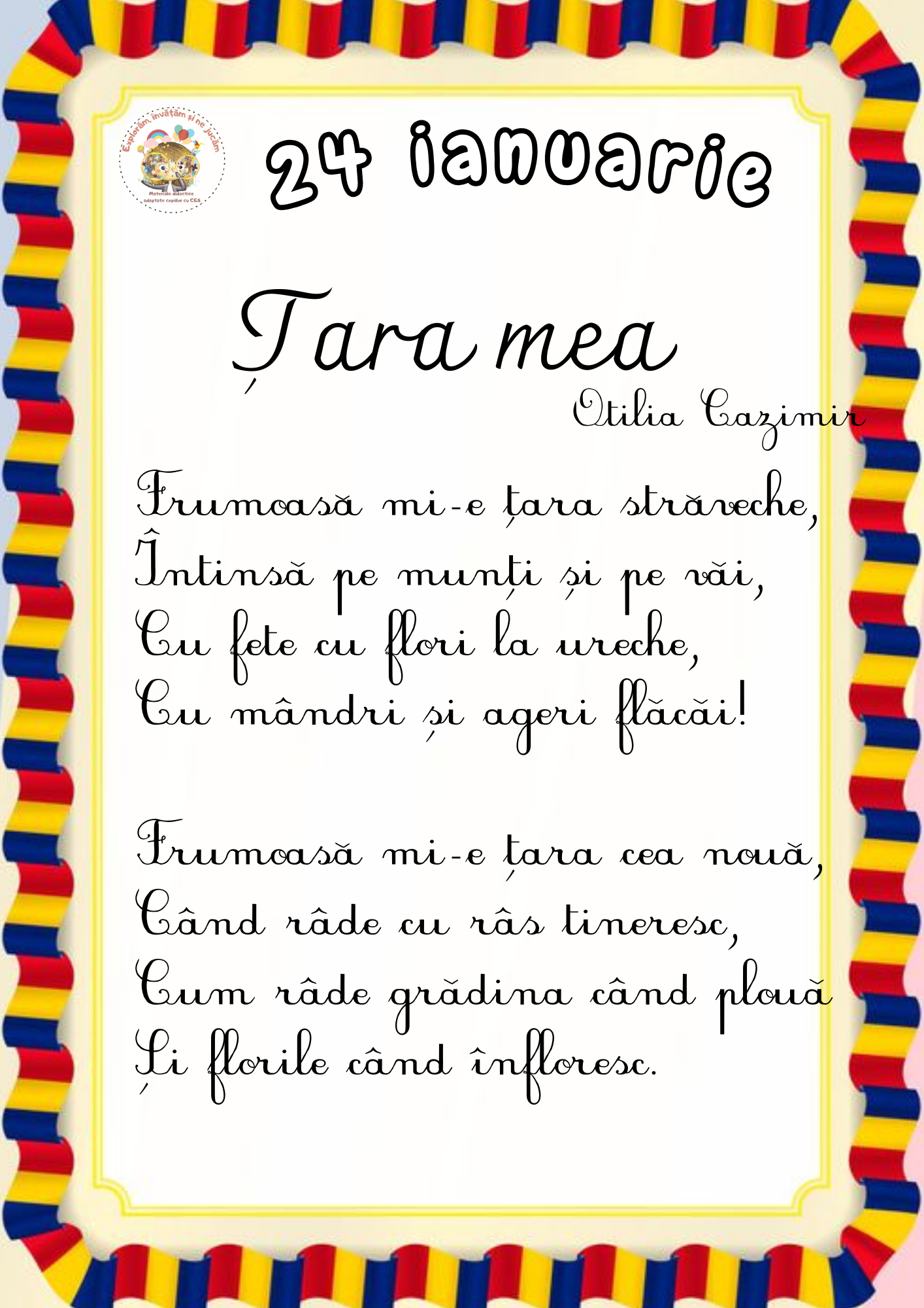 Fișe de lucru pentru 24 Ianuarie - Ziua Unirii Principatelor Române