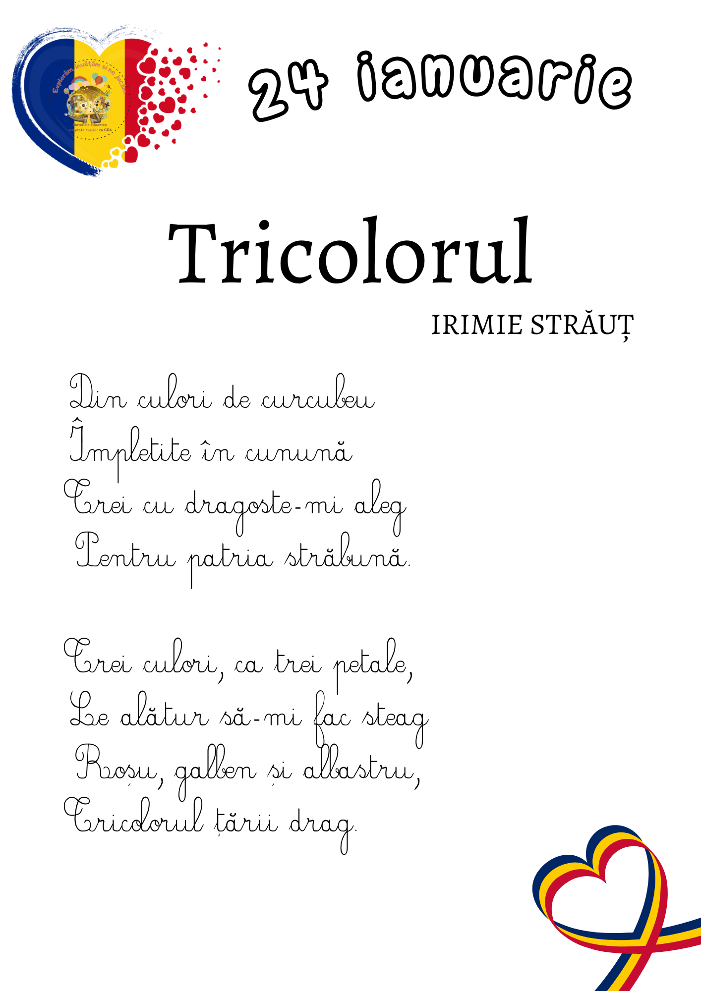 Fișe de lucru pentru 24 Ianuarie - Ziua Unirii Principatelor Române