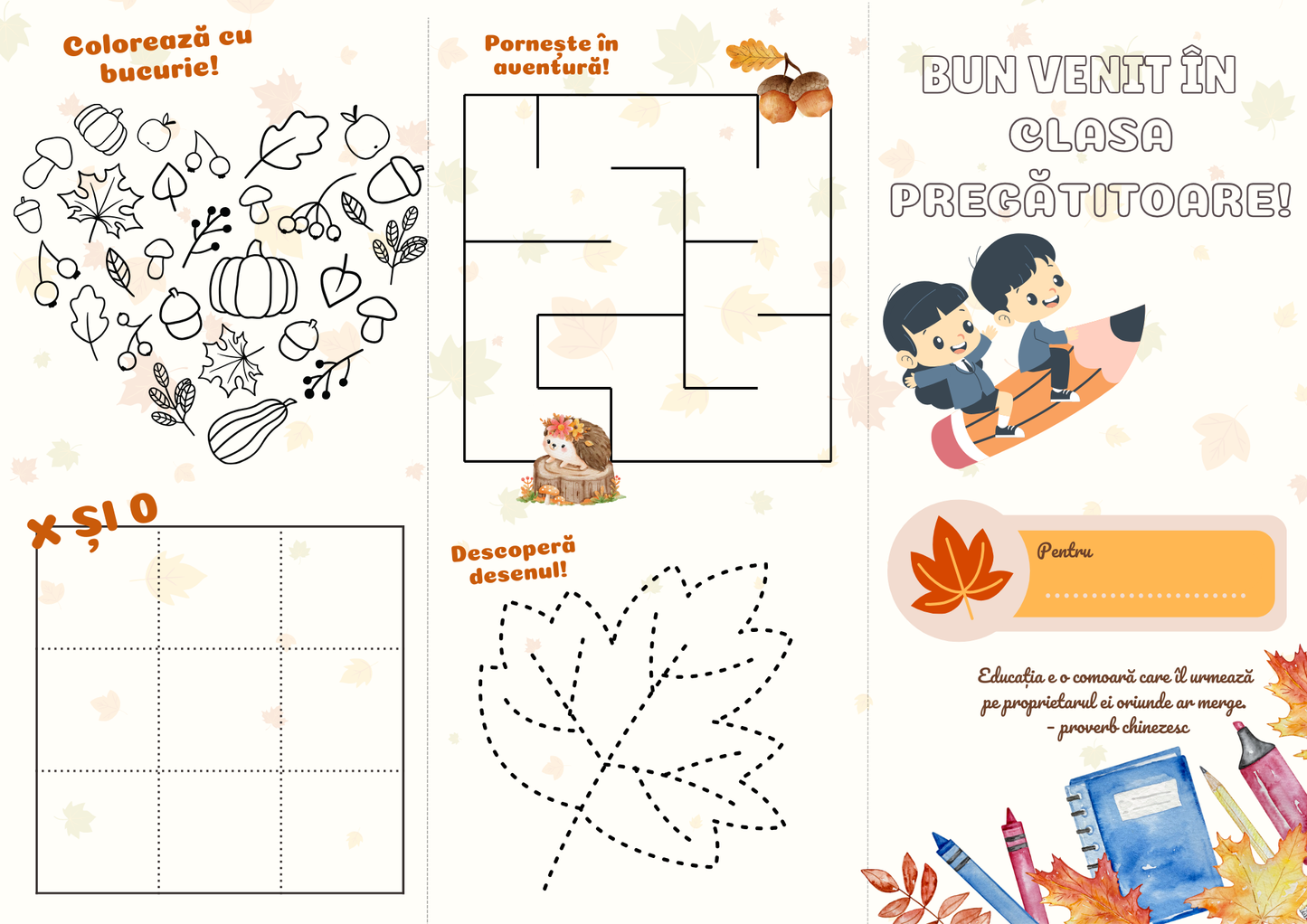 Pliante  pentru prima zi de școală