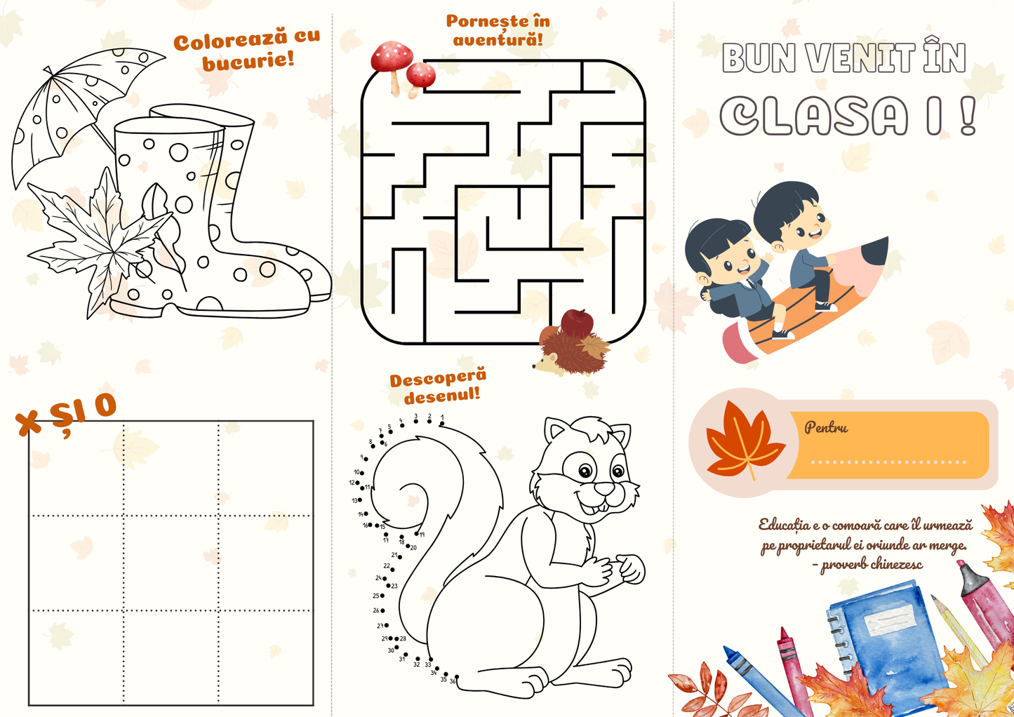 Pliante  pentru prima zi de școală