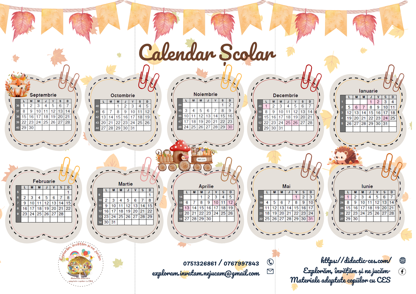 Pliante  pentru prima zi de școală