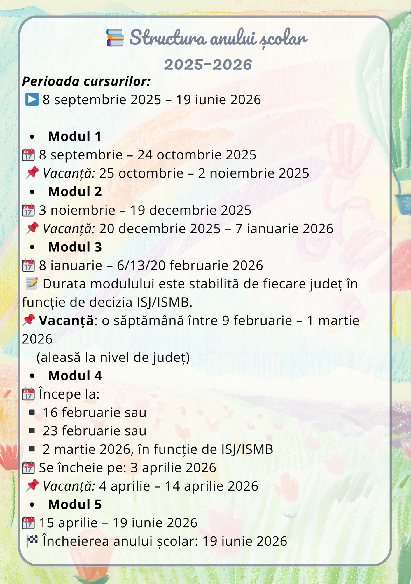 Agenda Cadrului Didactic 2025-2026