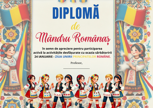 Diplome pentru 24 Ianuarie - Ziua Unirii Principatelor Române