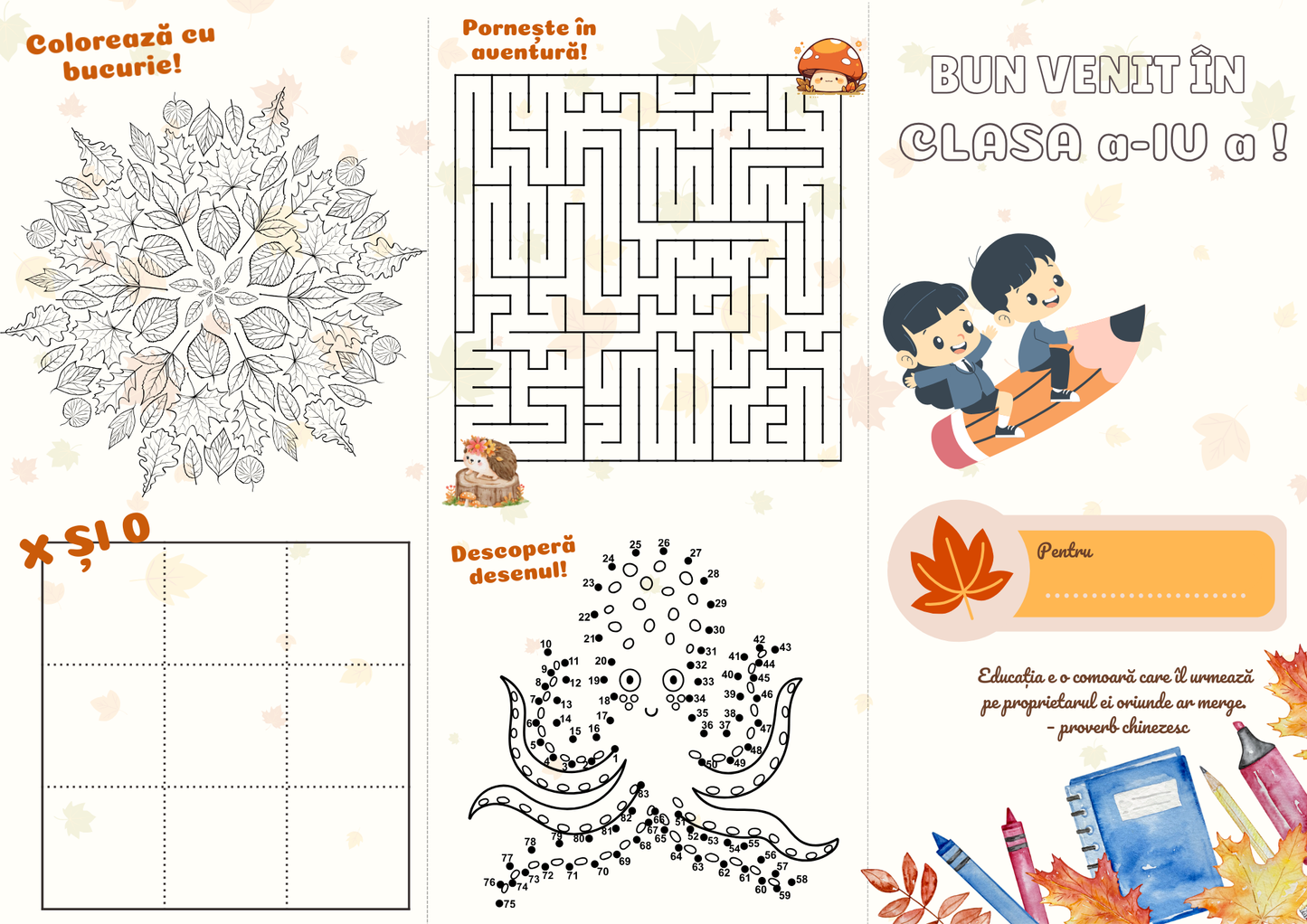 Pliante  pentru prima zi de școală