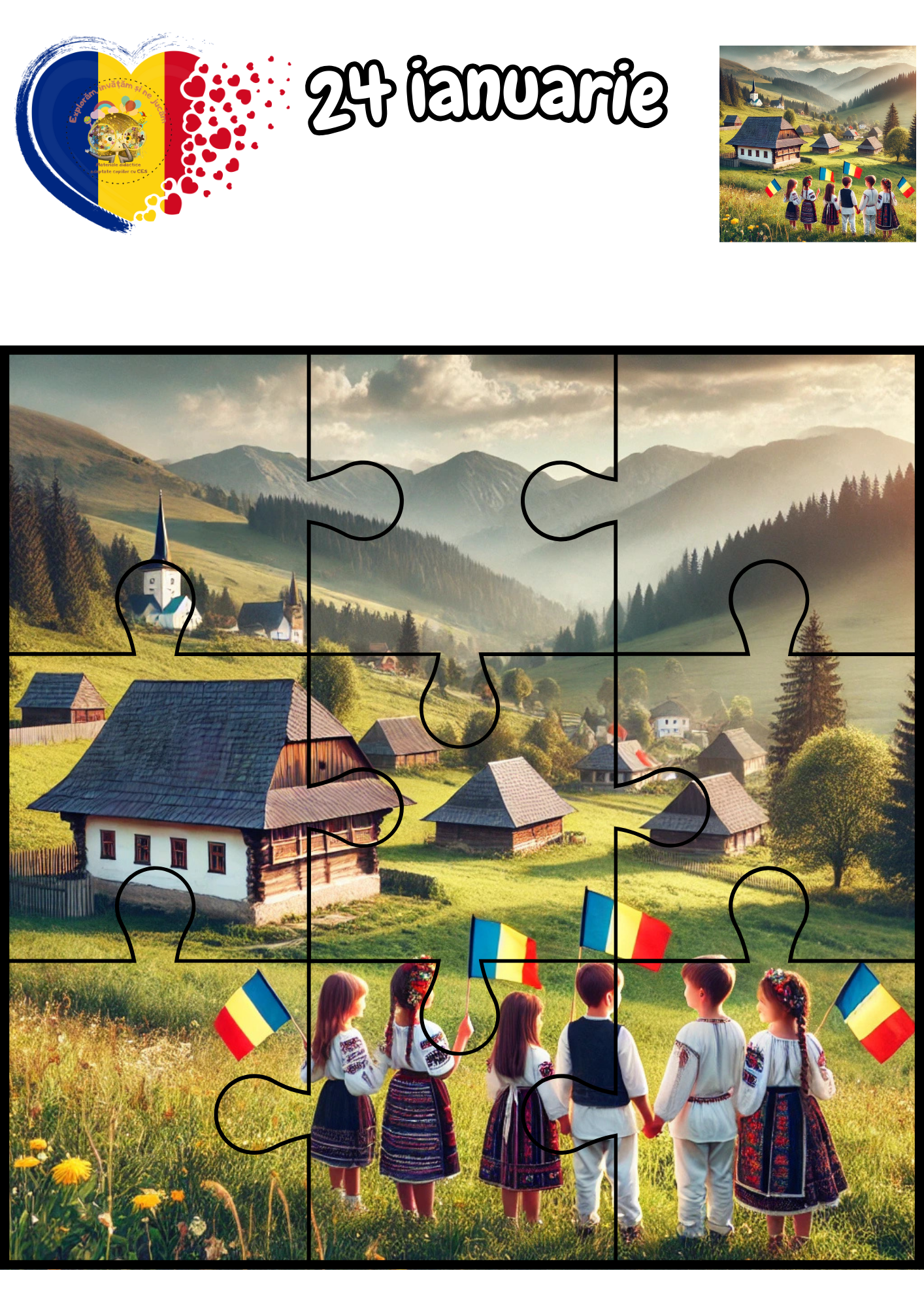 Fișe de lucru pentru 24 Ianuarie - Ziua Unirii Principatelor Române