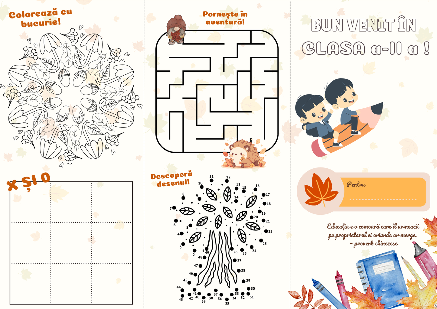 Pliante  pentru prima zi de școală