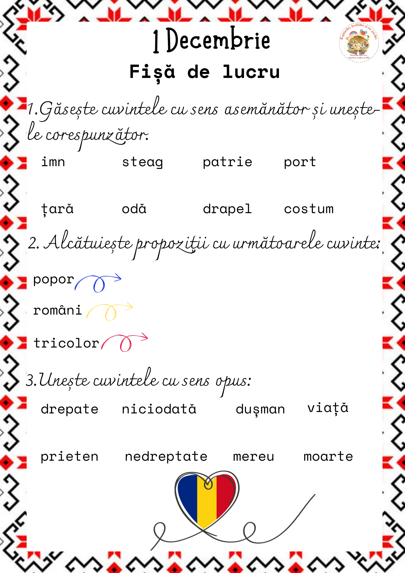 Fișe lucru 1 DECEMBRIE